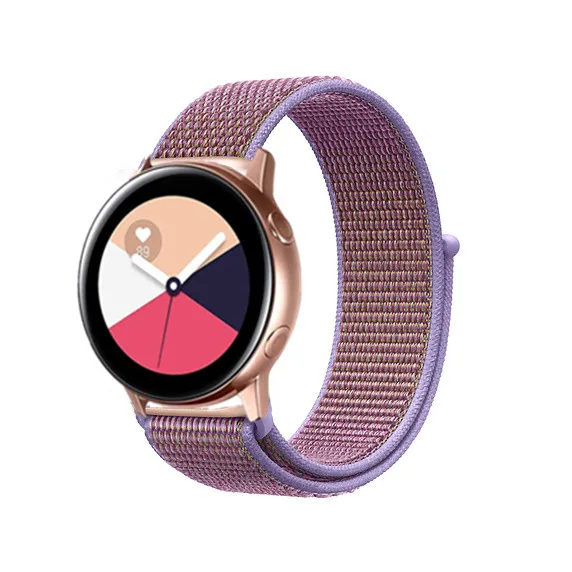 Переключатель, нейлоновый ремешок для наручных часов Xiaomi huami amazfit bip huawei часы GT 20/22 мм, ремешок для samsung Шестерни S3/S2 galaxy Watch active2 42 мм 46 мм - Цвет ремешка: lilac