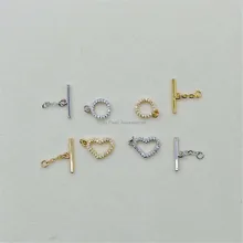 

DIY pearl jewelry accessories necklace bracelet simple love circle ot buckle copper plated 18K Gold