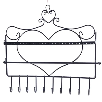 

Bedroom Home Metal Shop Rings Organizer Bracelet Display Stand Necklace Earrings With Hook Jewelry Rack Wall Hanging Decoration