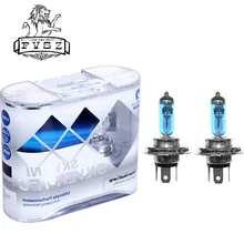2Pcs HOD H4 12V 100W Автомобильная галогенная лампа фары 2400lm 6000K Ультра-яркие белые Автомобильные фары головная лампа-синий(DC12V 2 Pcs