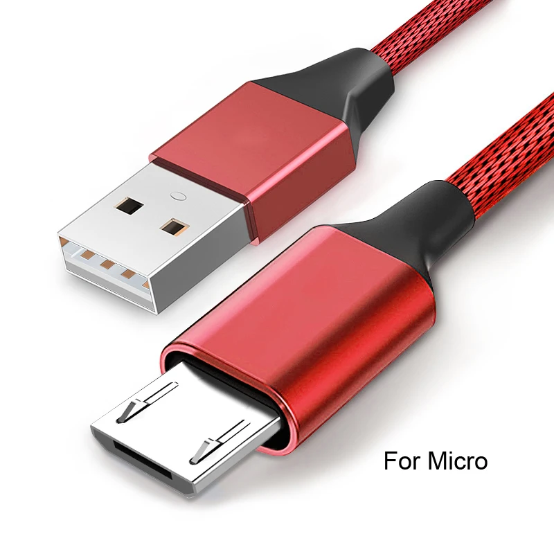 Oppselve Micro Usb кабель 5 в 2A Быстрая зарядка данных зарядное устройство кабель для samsung Xiaomi huawei кабель для зарядного устройства кабель микро-usb провод Tubo - Цвет: Red
