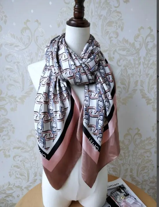Итальянский модный Бренд liu. jo женские шарфы, летние модные шарфы высокого качества - Цвет: Кофе