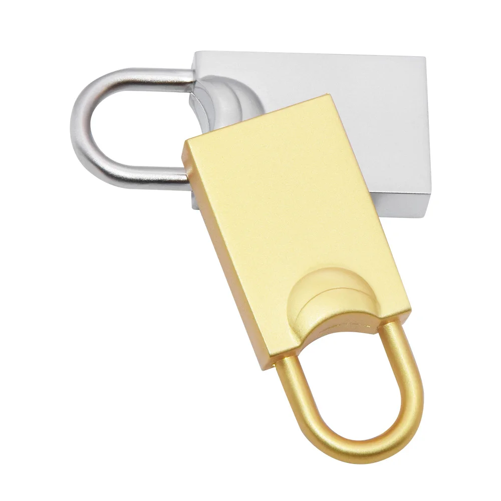 Флеш-накопитель USB в форме замка 2,0, металлическая мини-флешка на 16 ГБ, 32 ГБ, флеш-накопитель на 8 ГБ, 4 Гб, карта памяти, индивидуальный логотип, u-диск, бизнес-подарки