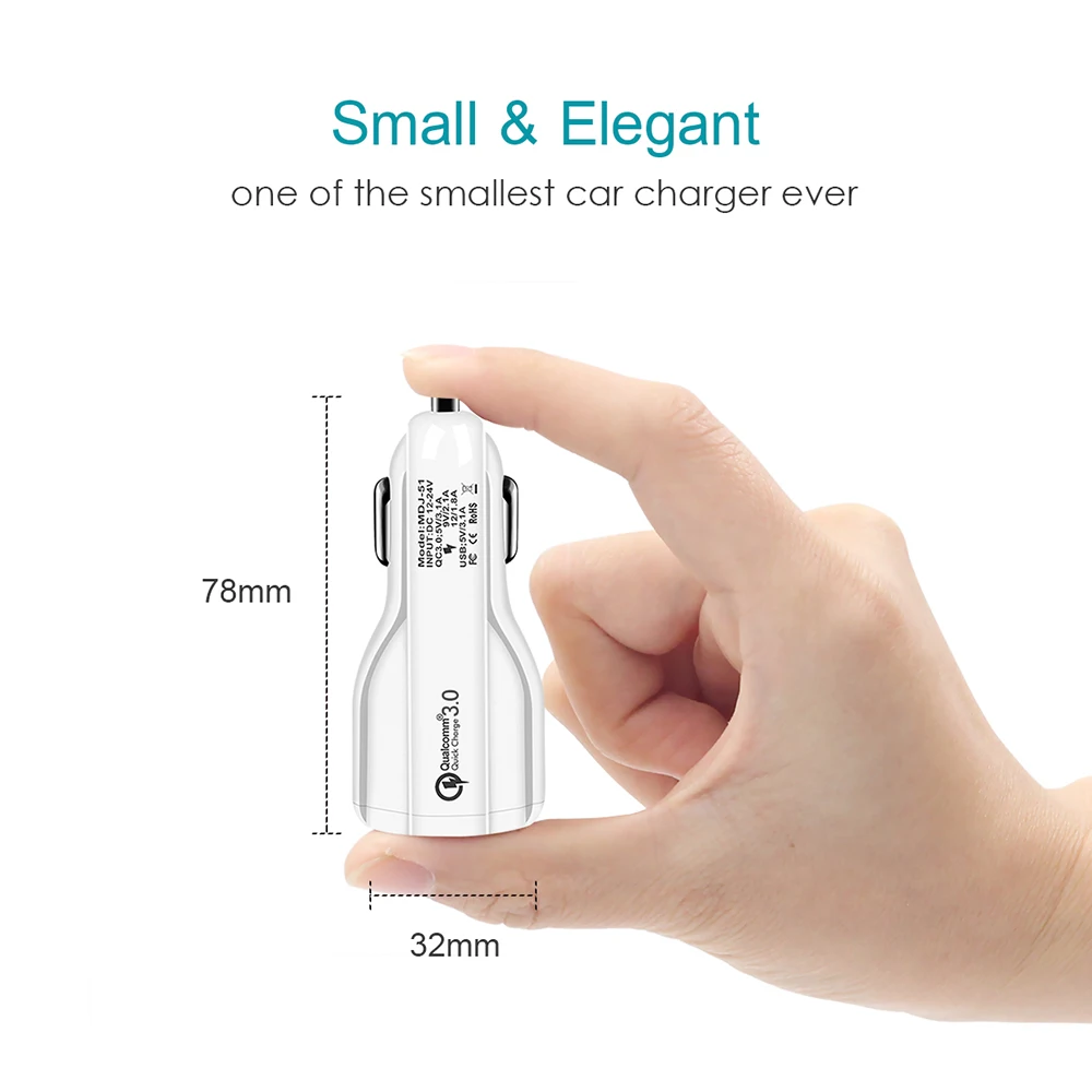 18W 3.1A Car Charger Dual USB Fast Charging QC Phone Charger Adapter For iPhone 11 Pro Max 6 7 8 Plus Xiaomi Redmi Huawei