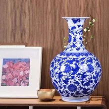 Цзиндэчжэнь керамическая фарфоровая ваза украшение китайский стиль дома лучший антиквариат голубая и белая ваза традиционное ремесло 5 моделей