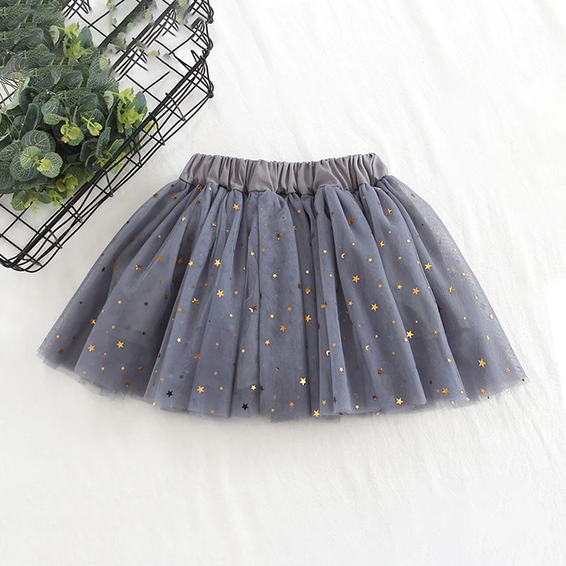 

Summer Girls Skirt Baby Clothes Casual Fashion Girls Moon Star Printing Mesh Tutu Skirt Children's Clothing #p