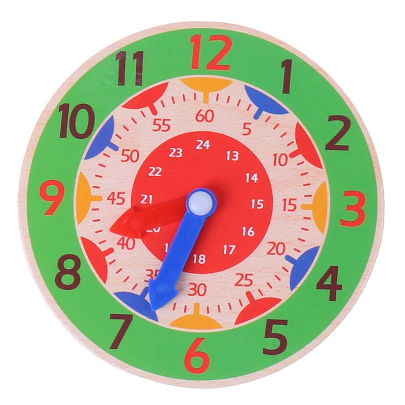 Children Montessori Wooden Clock Toys Hour Minute Second Cognition Colorful Clocks Toys for Kids Early Preschool Teaching Aids 6