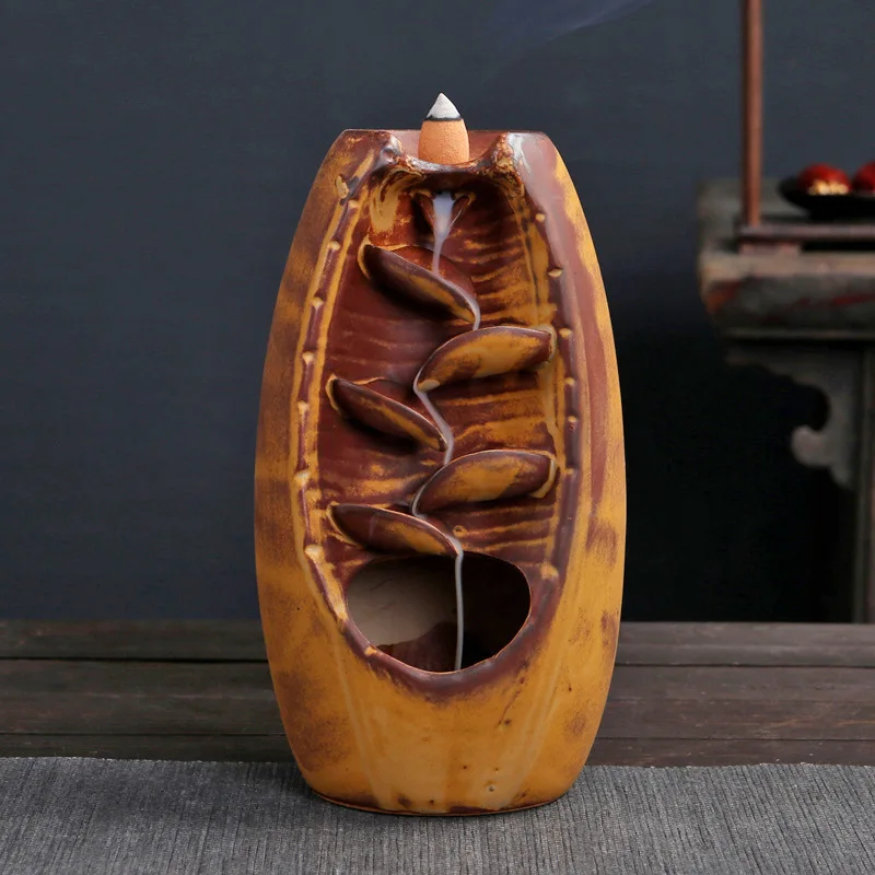 

Reverse Flow Censer Creative Decoration Household Large Size Vintage Sandalwood Censer Ceramic Aromatherapy Stove Chinese Eaglew