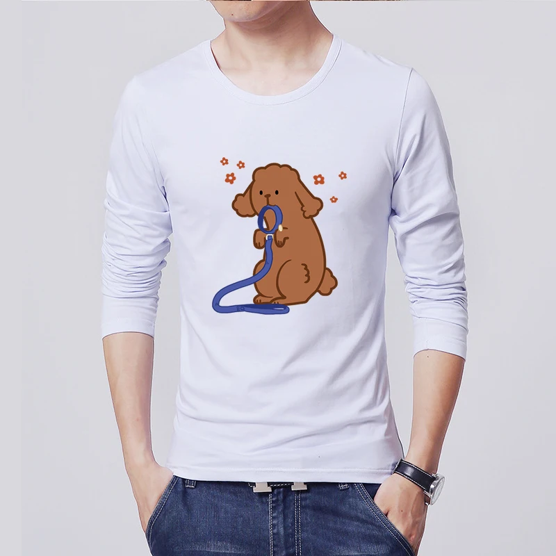 

Men O Neck Dog Animal Printed T Shirt Long Sleeve Casual T Shirt O Neck Silm Fit T-shirt Hip Hop Streetwear