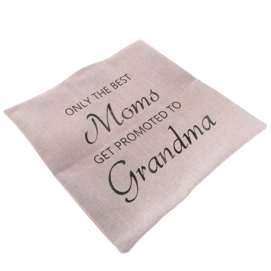 Only the Best Moms Get Promoted to Grandma Linen Cushion Case Throw Pillow Cover Birthday Home Party Sofa Decoration 45x45cm