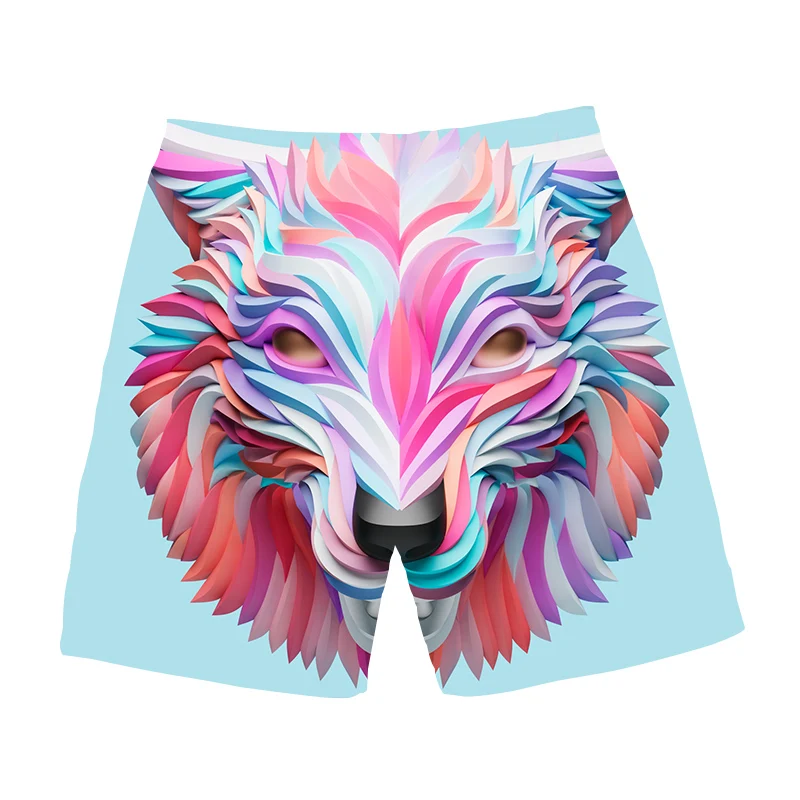 New Male Summer Wolf Shorts Men Animal Casual Short Pants Cargo Black Beach 3d Printed Shorts Gothic Fitness Mens Shorts