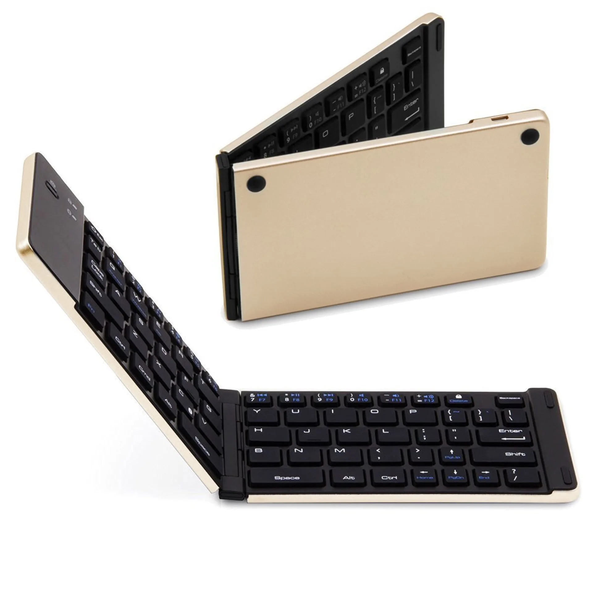 

F66 Mini Two-fold Folding Bluetooth Keyboard Mobile Phone Tablet PC Ultra-Thin Three System Universal Wireless Keyboard