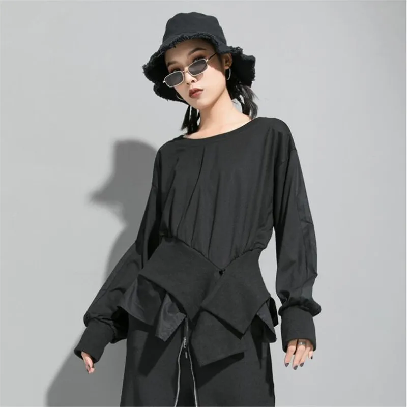 Autumn winter new shirt Women T-shirt long-sleeved tops Slim ribbed cross zipper bottoming shirt long-sleeved T-shirt female