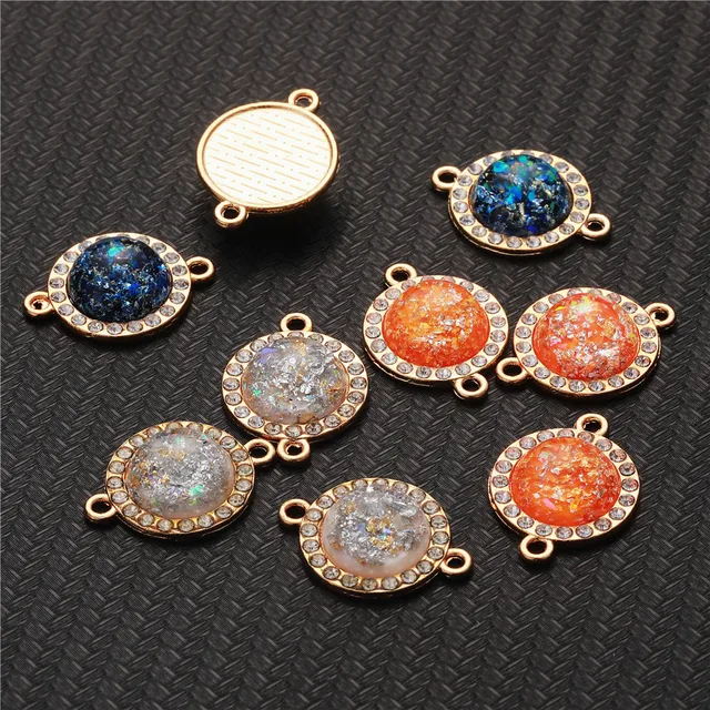 5PCS/Lot Copper Half Ball Crystal Charms For Bracelet Jewelry diy Making Charm Pendant Accessories