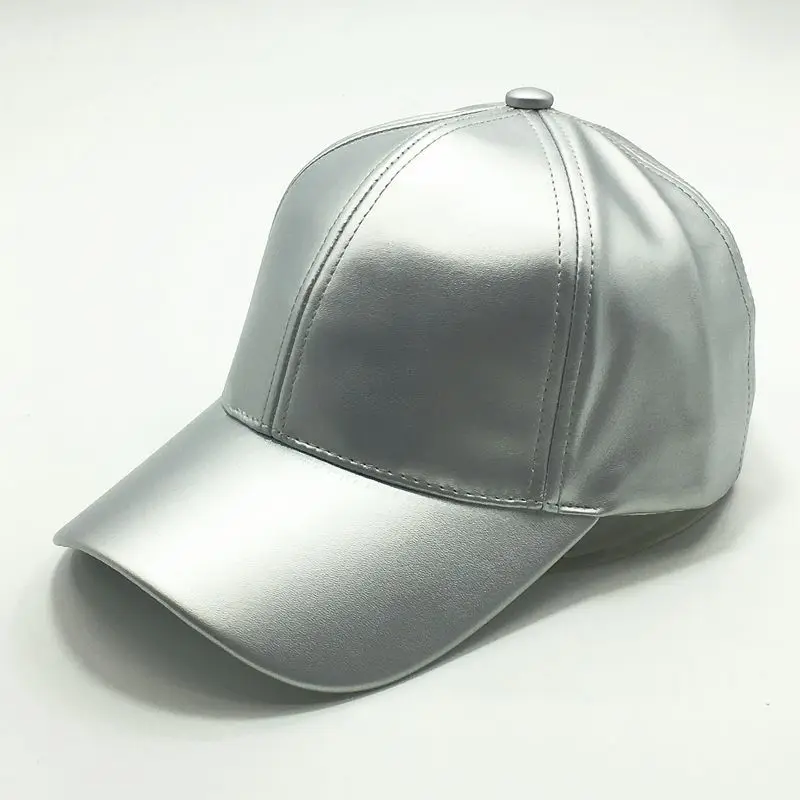 Girls Ladies Faux Leather hat Adjustable baseball cap Sun  display picture 3