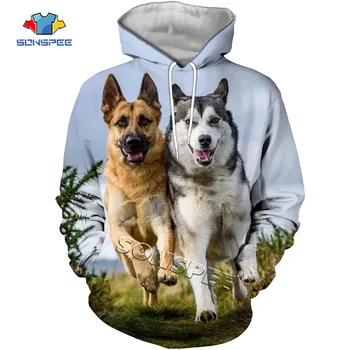 

SONSPEE Men Streetwear Hooded Shirts Top Couples 3D Animal Pug Dog Funny Sweatshirt Hoodie Puppy Harajuku Women Pullover Clothes
