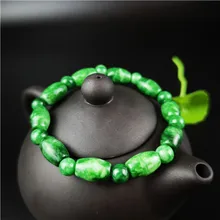 Натуральный зеленый нефритовый браслет из бисера эластичный браслет очаровательные ювелирные изделия Модные аксессуары ручной работы для мужчин и женщин удача подарки Амулет