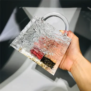 

Ladies Transparent Crystal Handbag Clear Acrylic Box Evening Bag Women Top Handle Dinner Clutch Purses High Quality