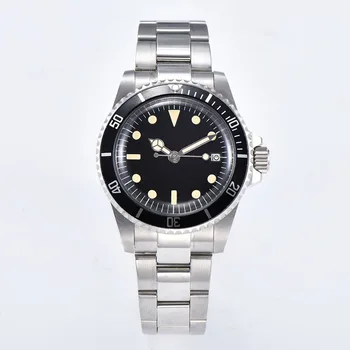 

40mm watch automatic steel shell RLX movement mechanical watch luminous hand aluminum bezel brushed bracelet 1018