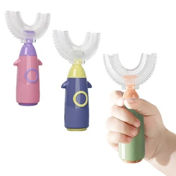 Cepillo de dientes para niños en forma de U, peines para el cuidado de los dientes, 360
