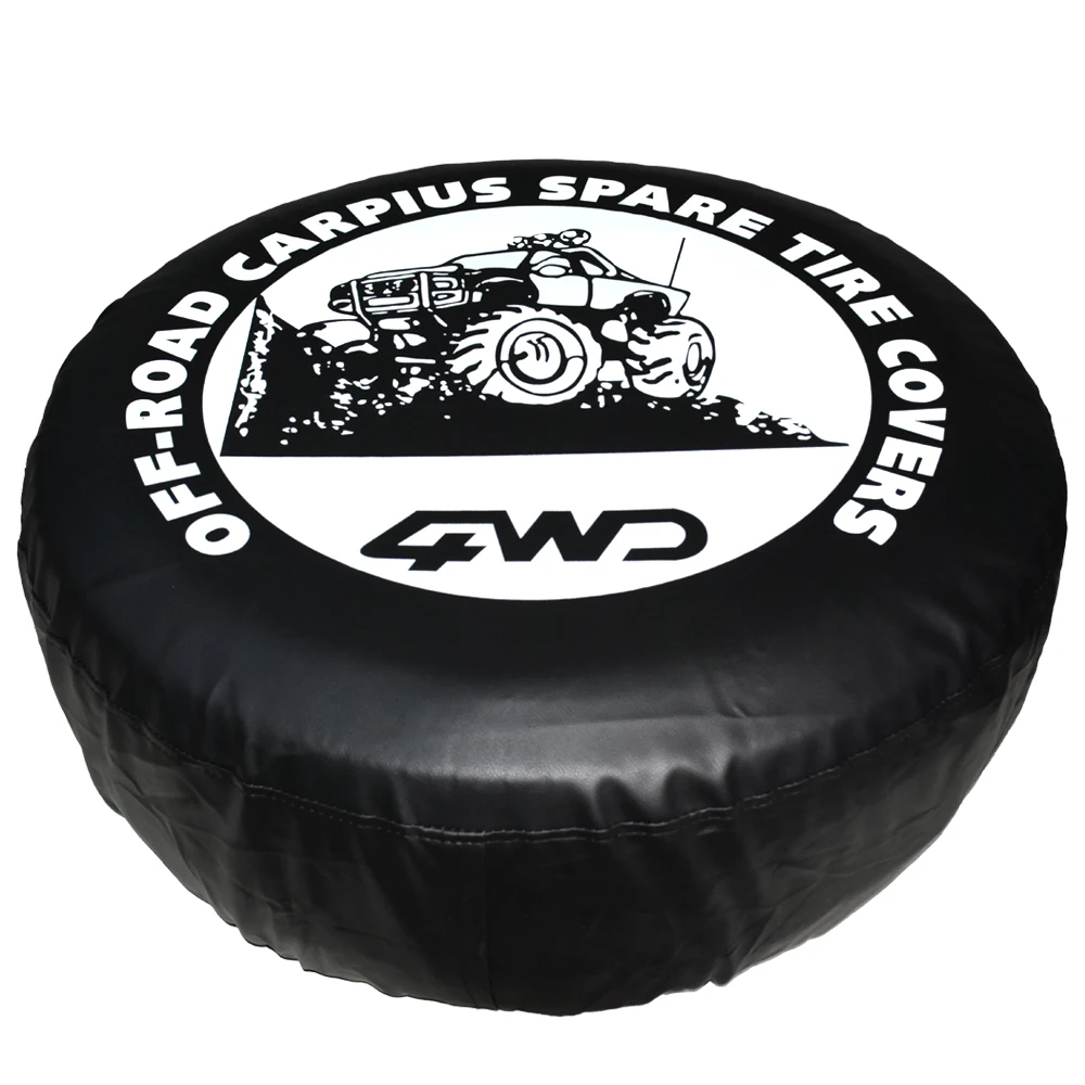 17''Housse de pneu de roue de secours noire en cuir PVC Accessoires de pneu  de