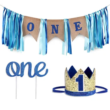 

Boy Birthday Party Decoration Blue ONE Table Runner Boy Hat Cake Decoration Wholesale