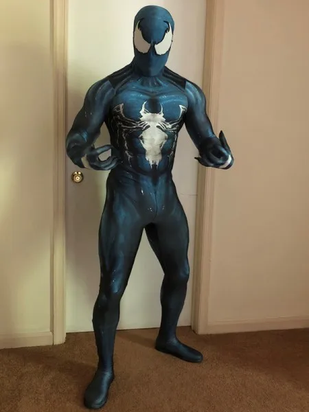 Venom Symbiote Cosplay Costume for Men Adults Kids Second Skin Suit Halloween Superhero Zentai Full Bodysuit Jumpsuit |