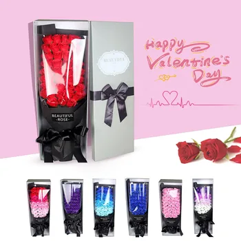 

Simulation Rose Flowers Couple Dating Holiday Gifts Valentine Day Diy Soap Flower Gift Rose Box Wedding Room Holiday Gift