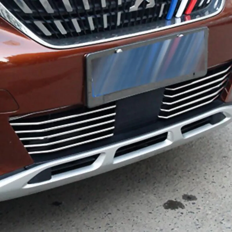 Tonlinker наружные передние гоночные грили, наклейки для peugeot 3008-19, автомобильный Стайлинг, 10 шт., наклейки из нержавеющей стали