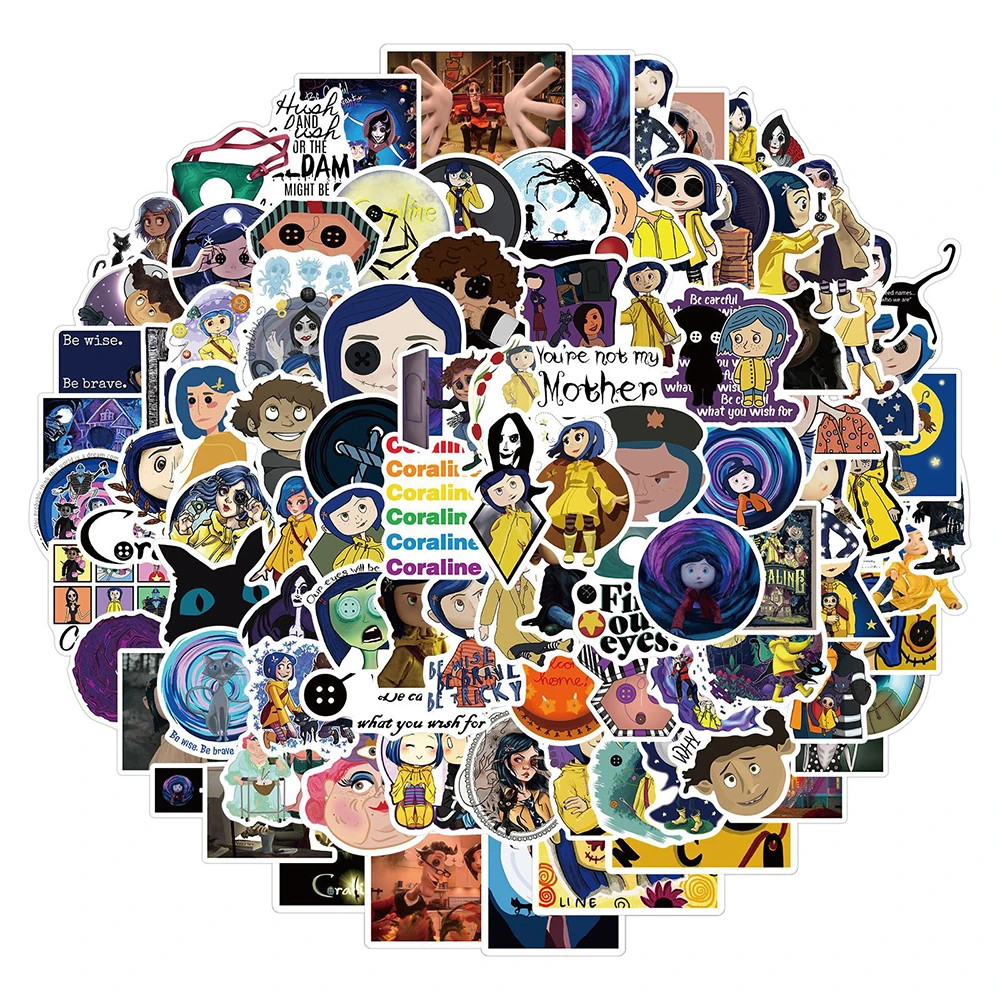 10/30/50/100PCS 영화 코랄 & 시크릿 도어 스티커 자동차 오토바이화물 기타 방수 낙서 만화 스티커 장난감
