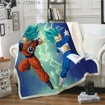 

Throw blanket Anime Dragon Ball 3D Velvet Plush Blanket Bedspread For Kids Girls Sherpa Blanket Couch Quilt Cover Travel 13