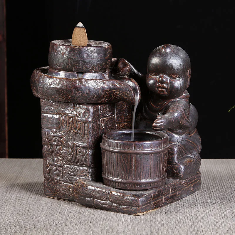 

Quemador Incienso Rolling Backward Incense Burner Alpine Water Aromatherapy Sandalwood Rust Glaze To Run Factory Direct Sales