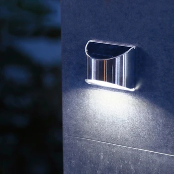 

2pcs Solar Stair Light 4 LED Waterproof Wall Warning Lamps for Garden Path Fence Household Yard Decorative Supplies