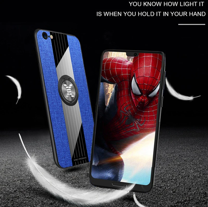 Чехол, для apple iphone 6 6 S Plus I Phone 6 S Plus apple, холст, мягкий ТПУ автомобильный магнитный металлический кольцевой кронштейн, чехол для мобильного телефона s
