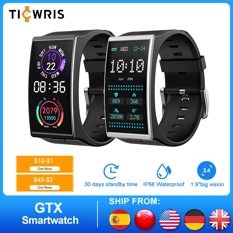 NEW TICWRIS GTX Smart Watch Men IP68 Waterproof Sports Fitness Tracker Smartwatch Blood Pressure Monitor For Android IOS Xiaomi