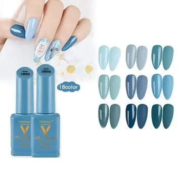 

18 Colors Denim Blue Gel Polish UV Soak Off Gel Polish Manicure Nail Art Polish Nail Glue