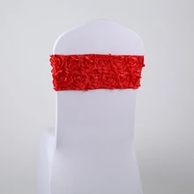 Роза стрейч стул пояса с бантами стул пояс стул банты Свадьба вечеринка событие Рождество банкет Декор для свадебной вечеринки украшения