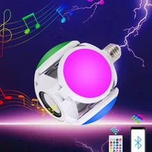 

40W LED Smart Bluetooth Speaker Bulb E27 Base RGB Colorful Bar Music Remote Control Brightness Adjustable for Home Lamp