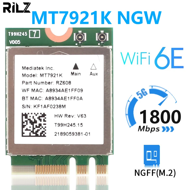 Wi-Fi-6E-MediaTek-MT7921k-Tri-band-1800M-Bluetooth-5-2-desktop-notebook ...