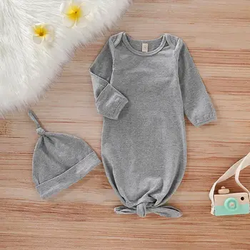 

2PCS Baby Girls Boys Sleeping Bag Hat Swaddle Wrap Blanket Gown Outfits Set for Newborn Infant Sleep Supplies