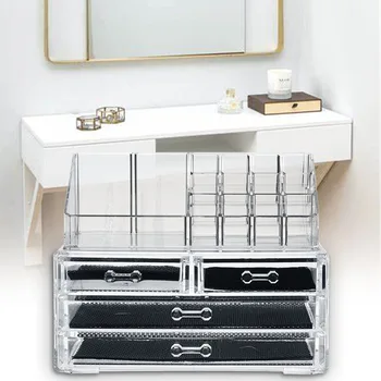 

Nail Polish Transparent Acrylic Box Case Desktop Drawer Multifunctional Brush Tools Makeup Organizer Lisptick Cosmetic Storage