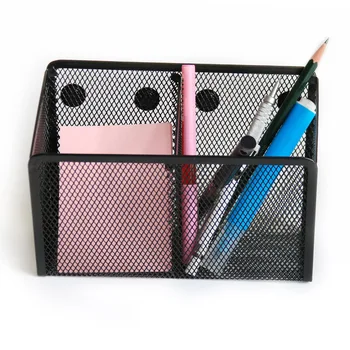 

Metal iron grid pen holder stationery office business pen desktop storage simple creative magnet pen holder