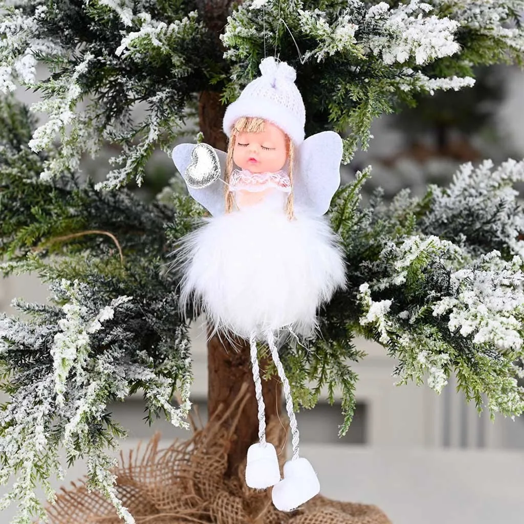 Счастливые рождественские украшения, домашний декор, длинная ножная кукла, подарки, милая Рождественская елка, висячие украшения, enfeite De Natal, дропшиппинг - Цвет: C