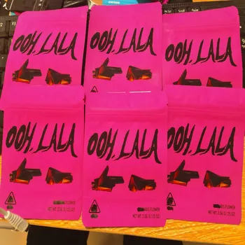 

New Arrival Ooh Lala 3.5g Cookies Plastic Bag With Childproof Zipper Mylar And Tear Notch On The Top Stand Up Bag drZqc