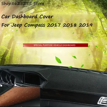 

Car Dashboard Cover Mat For Jeep Compass 2017 2018 2019 Dashmat Sun Shade Pad Instrument Panel Carpets Anti-UV Car Decoration