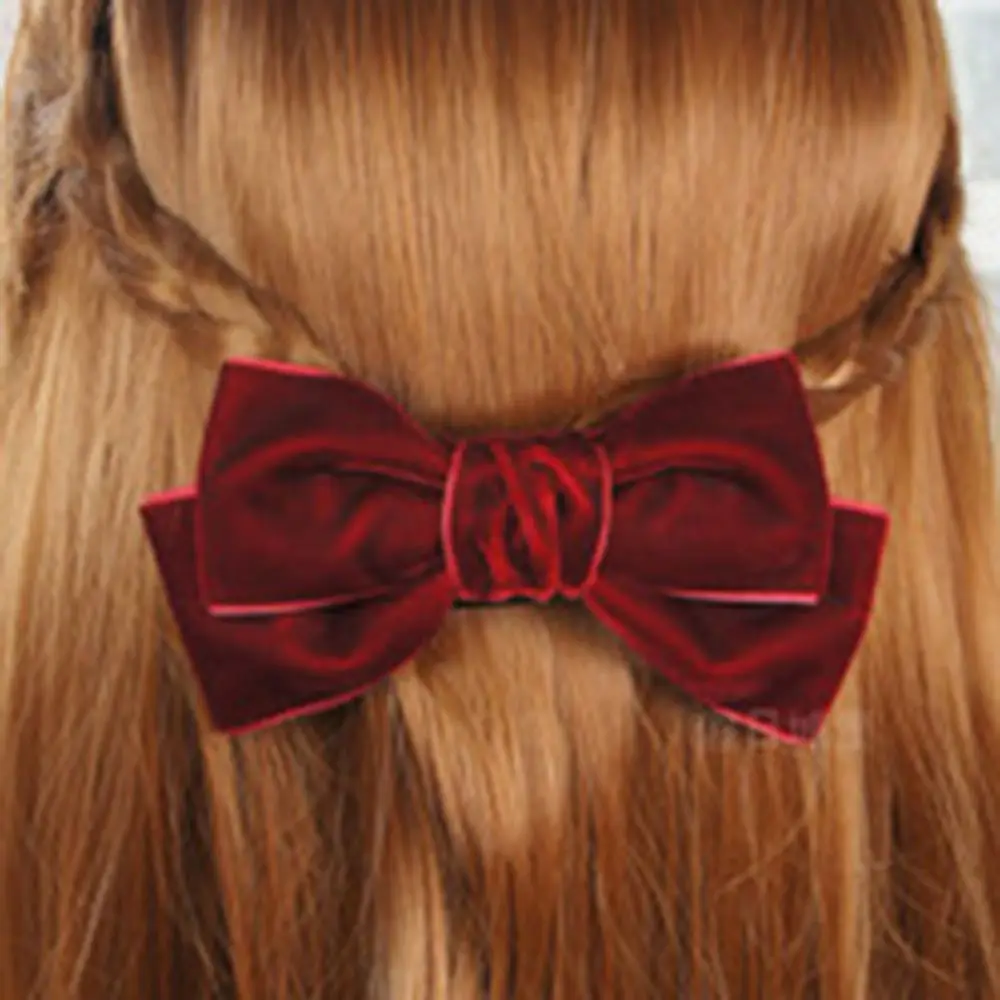 Мода дикая шерсть бант заколки для волос девочки Дети Бутик бант-заколка для волос Лучший подарок осенние бархатные головные уборы для волос