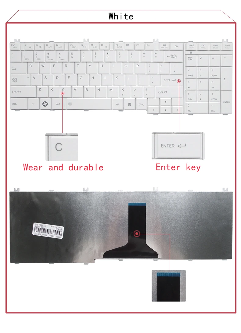 Клавиатура для ноутбука Toshiba C660 C650D 655 L750 755 760 770 775 660 675 655 670 Тетрадь заменить US клавиатура
