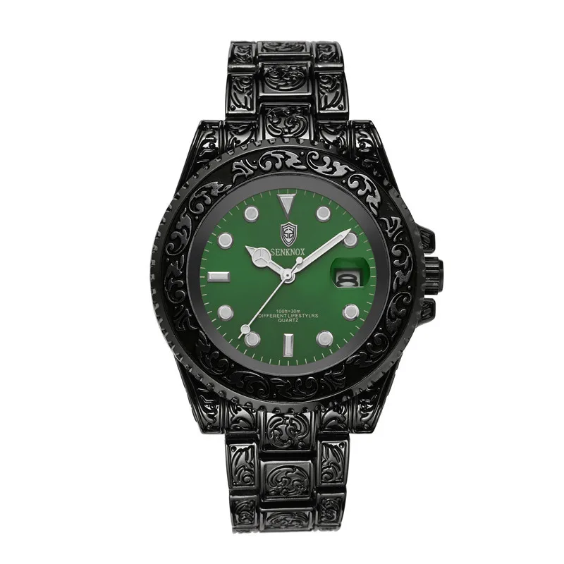 Брендовые мужские часы, бронзовая стальная полоса, винтажные Классические кварцевые Военные Спортивные наручные часы, подарочные часы Zegarek Meski Erkek Kol Saati