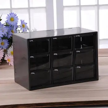 

9-grid Desktop Organizer Drawer Style Storage Box Desktop Finishing Storage Case Color Random #BW