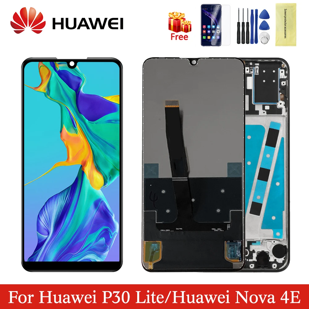 

Original For 6.15" Huawei P30 Lite LCD Display Screen With Frame + Touch Panel Digitizer Replacement For Huawei Nova 4E Display
